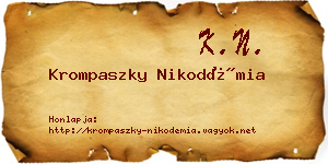 Krompaszky Nikodémia névjegykártya